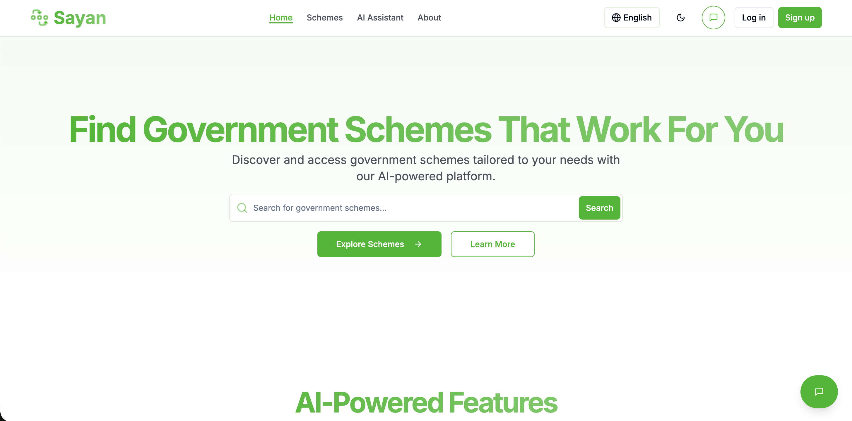 Sayan - Government Schemes Discovery Platform